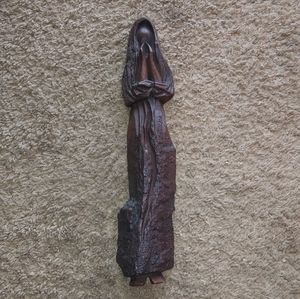 Wood carving of woman praying  from Czech Republic by Pavel Taich